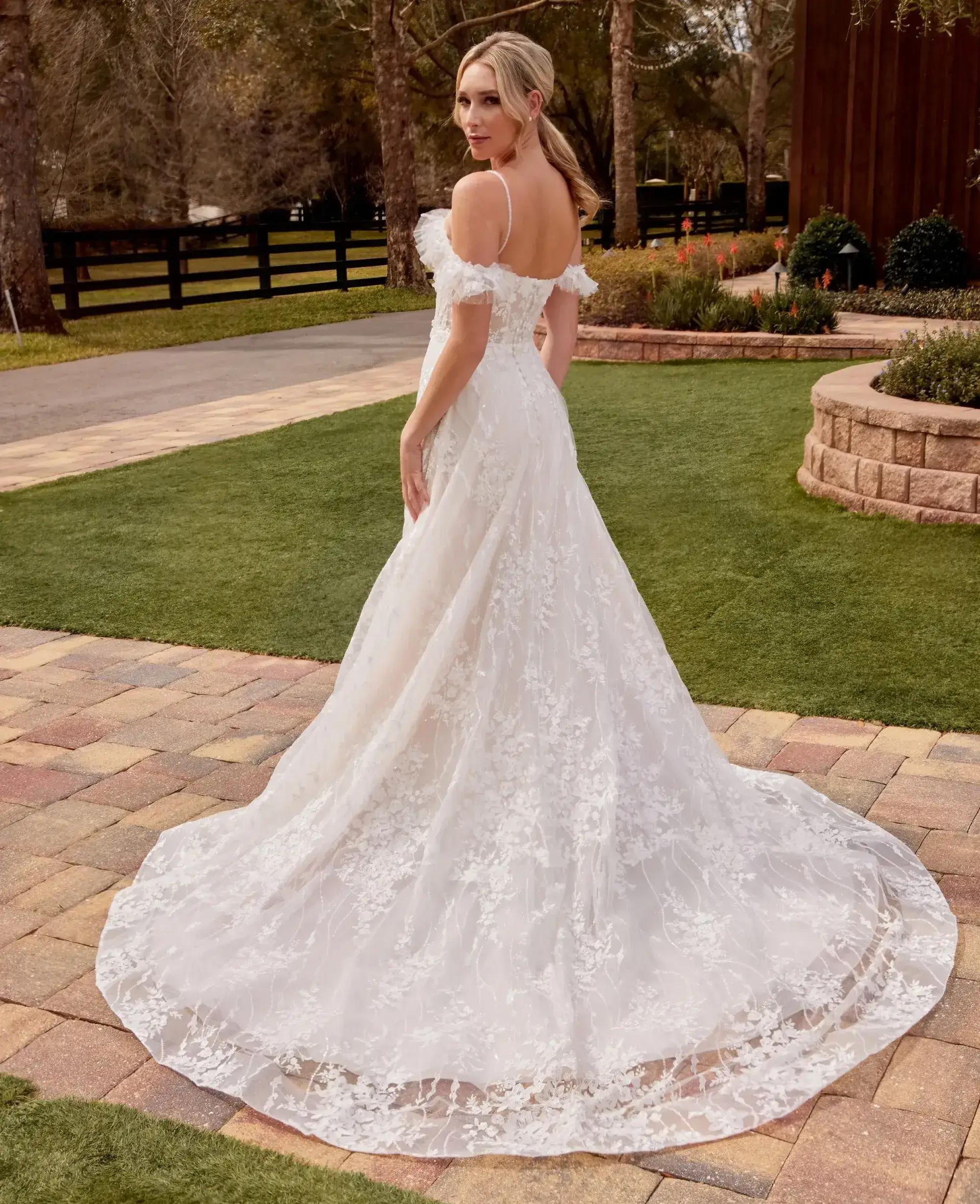 Model wearing an Sophia Thomas Brides dresses
