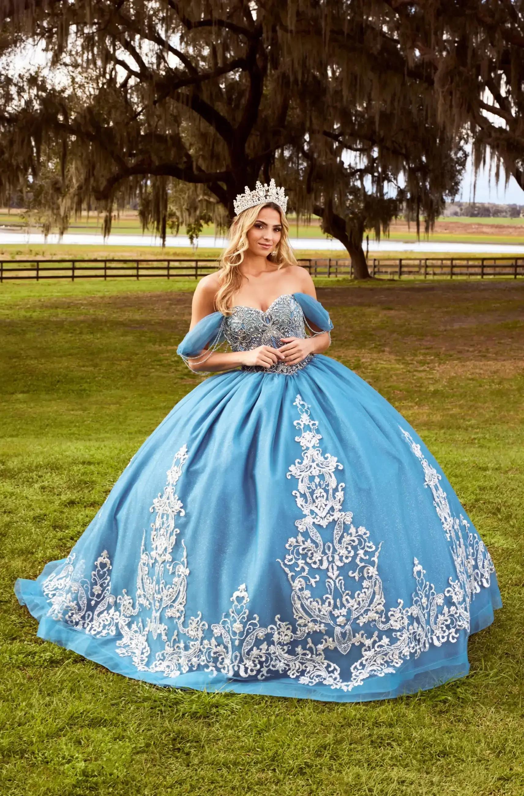 Model wearing an quince dresses
